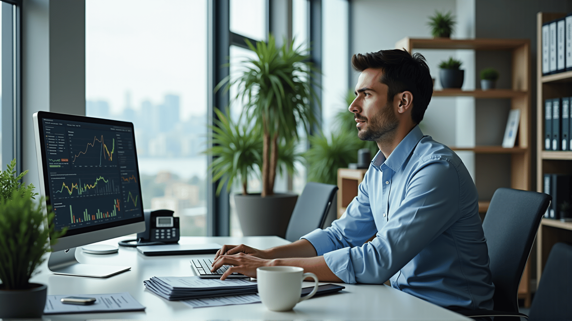Business account management on a computer